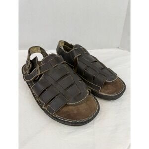 Vtg Mens Y2K 90's Dad Grunge Chunky Fisherman Sandals Brown Buckle Shoes Sz 10.5